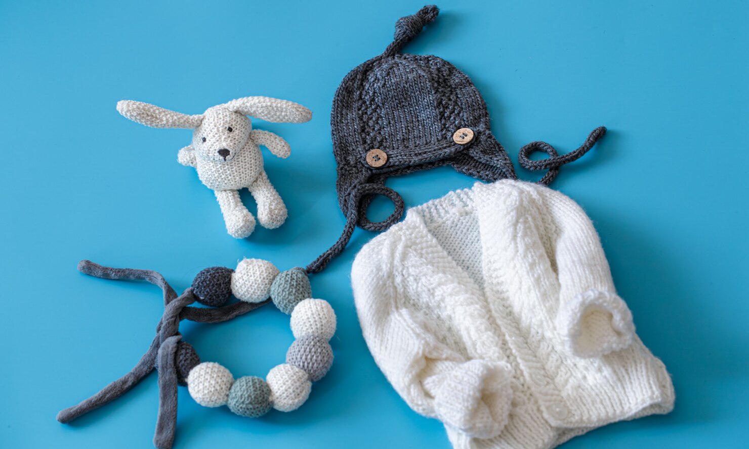 Knit Cardigan & Beanie Set